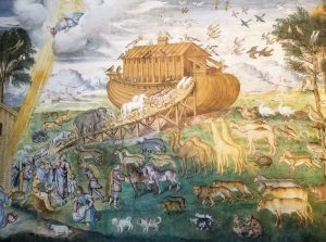 Painting depicting the biblical story of Noah's Ark in the Church of San Maurizio