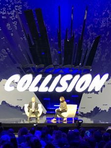 Stage with the Collision Conference Sign
